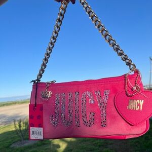 Juicy Couture Velour Y2K Pink Chain Strap Bag